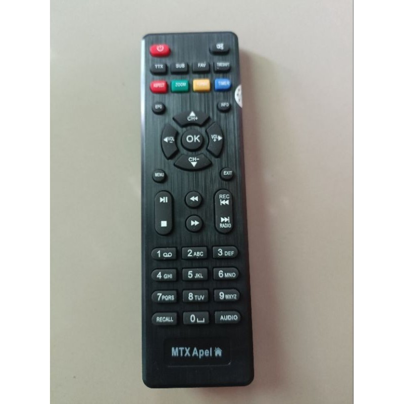 Remote STB DVB-T2 Matrix Apple Merah Kuning Remot