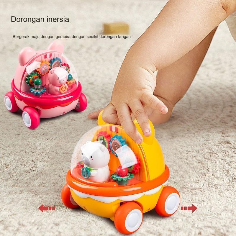 Laki-laki dan Perempuan Mainan/ Gigi Beruang Anak Mainan Mobil/Bayi 1-3 Tahun Prajurit Inersia Mobil