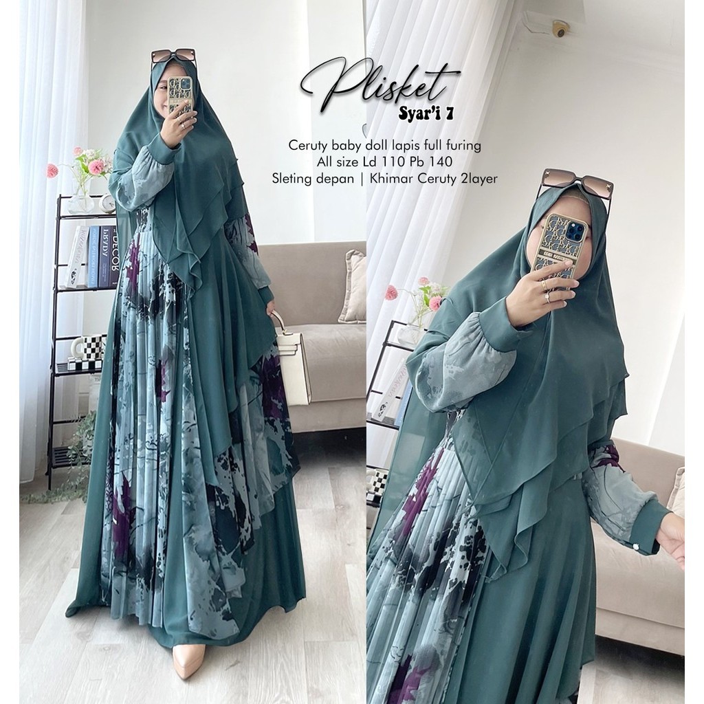 ( PROMO TERBARU BUY 1 GET 1 ) Humaira99 Gamis Syari Muslim Dress Hijab Muslimah Atasan Wanita Longdr