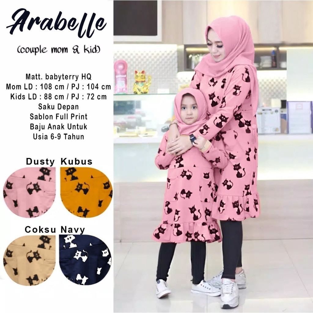 QUINNYSHOP-COD-US-BAJU COUPLE TUNIK IBU DAN ANAK-BAJU COUPLE MAMA DAN ANAK PEREMPUAN-BAJU COUPLE LEB
