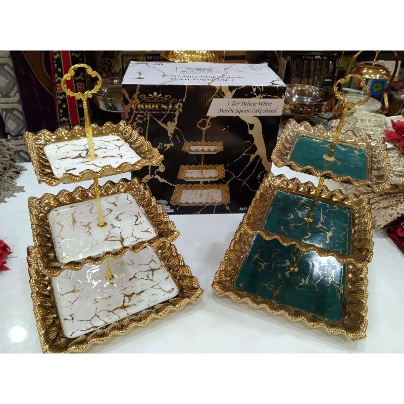 Piring Kue Keramik Fiorenza 3 Tingkat Mp 336 dan Mt 336