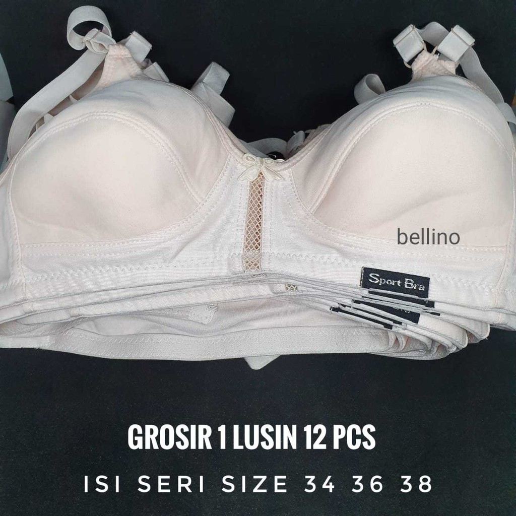 Grosir 1Lusin Sport Bra Wanita Bh Jala Sn Tanpa Kawat Size 34 36 38