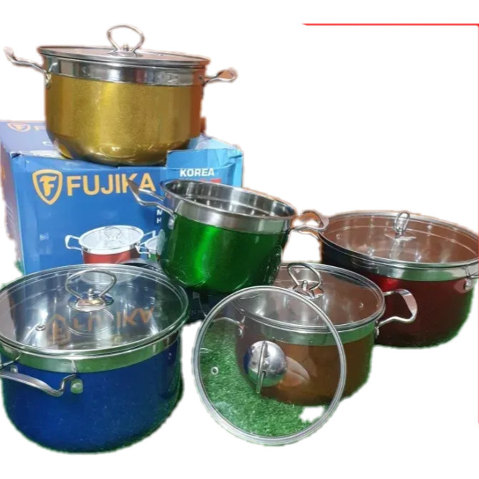 KOREA HIGH POT PANCI 5 SET WARNA WARNI FUJIKA