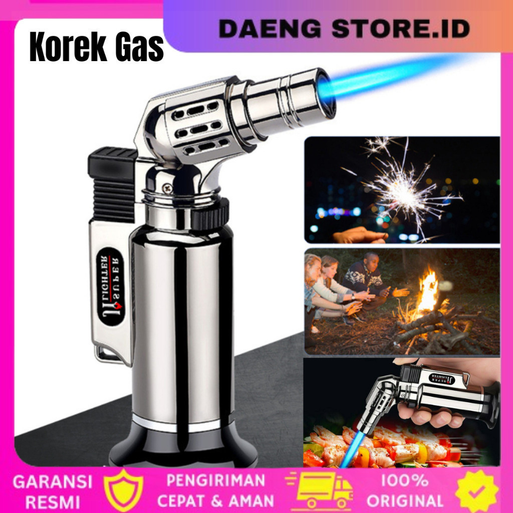 Korek Api Jumbo Blow Torch Jet Gas Butane Anti angin Survival matches / Korek Api Gas  / Metal Windp