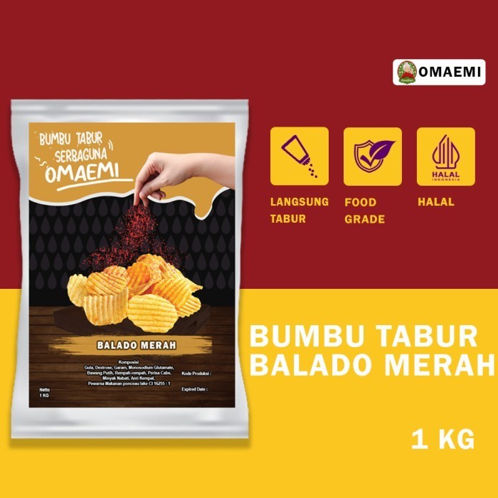 

New- BUMBU TABUR BALADO MERAH HALAL KUALITAS TERJAMIN 1 KG