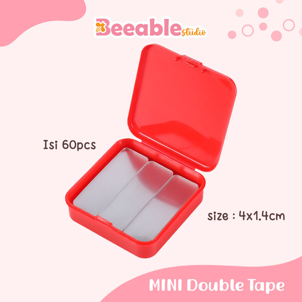 

BeeableStudio | Mini Double Tape 60pcs per Box Lakban 2 Sisi
