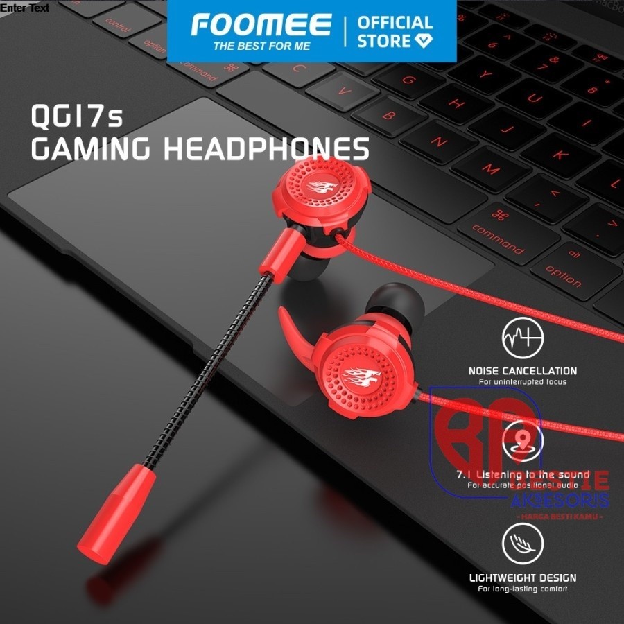 Headphones Gaming  Music Headset Mikropon FOOMEE QG17s Original FOOMEE