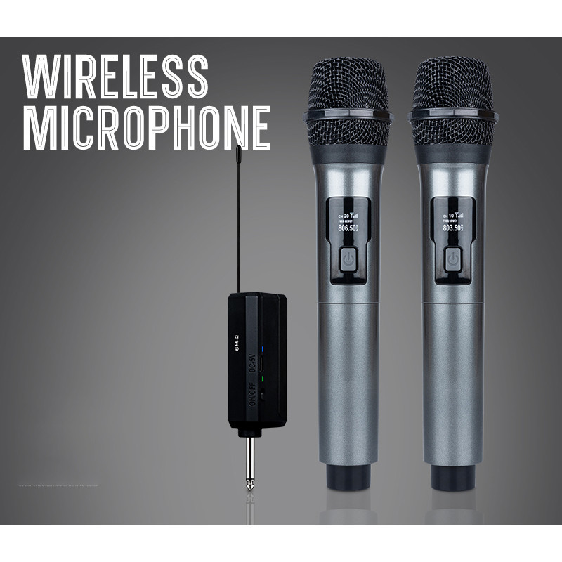 RIWORAL Microphone Karaoke Wireless Rechargeable 2 Channel UHF 2 PCS - SM2