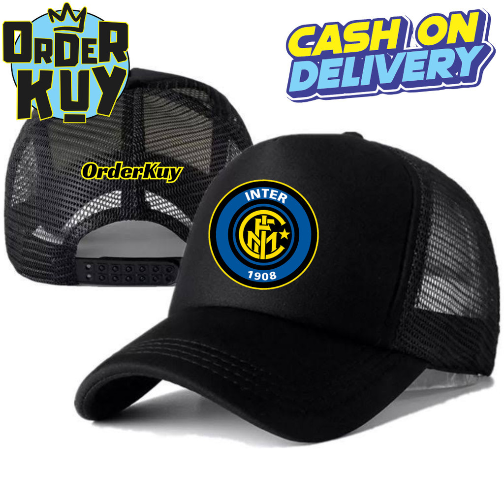 OrderKuy Topi Trucker INTER MILAN - Topi Distro INTER MILAN Logo - Topi INTER MILAN Premium - Topi P