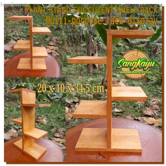 Vas bunga succulent rack rak pot kaktus pot kayu bukan vas bunga kaca2 - Kayu mahoni murah