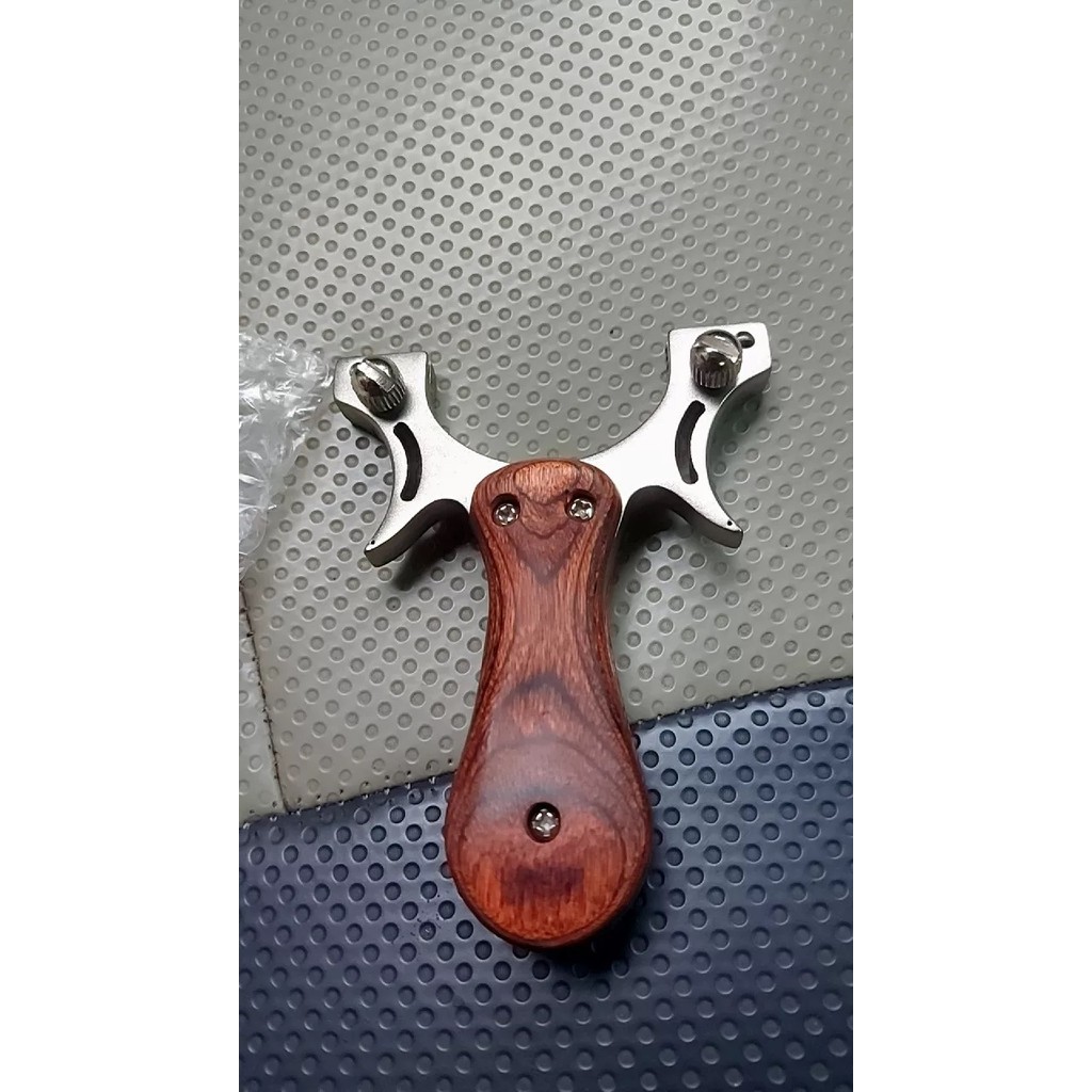 Ketapel Metal Slingshot Hunting Catapult + Karet Ketapel Kuat Stainless steel dan Kayu P1125 Piaoyu