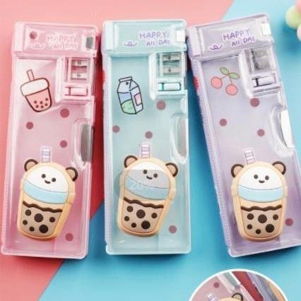 

✨LARIS✨ -KOTAK PENSIL MULTIFUNGSI/PENCIL CASE BOBA/PENSIL BOX MAGNET 21114A - Biru Muda