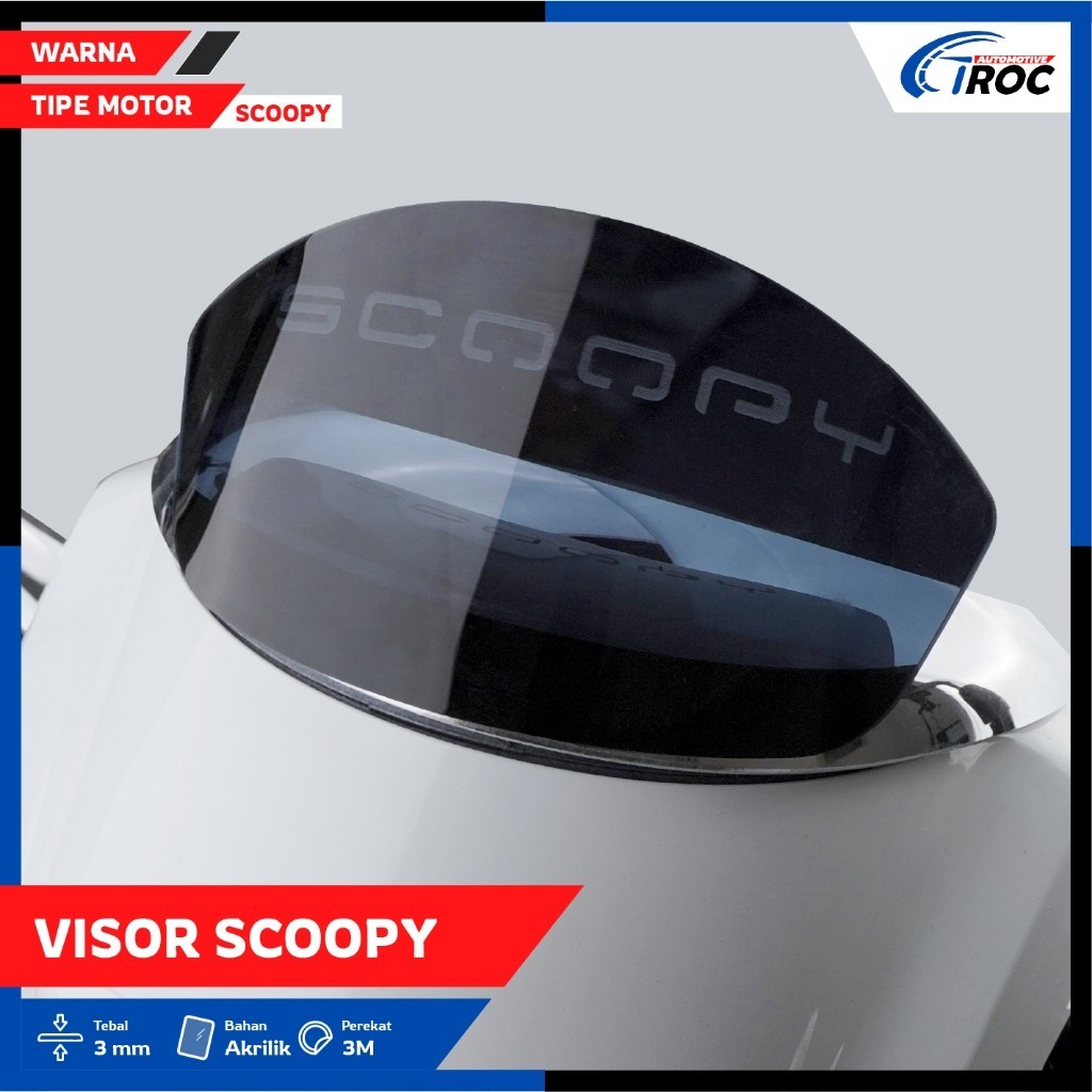 VISOR SCOOPY AKRILIK CANOPY SCOOPI AKSESORIS SCOOPY 2021-2023 GARNISH TAMENG DEPAN SCOOPY TERBARU AK
