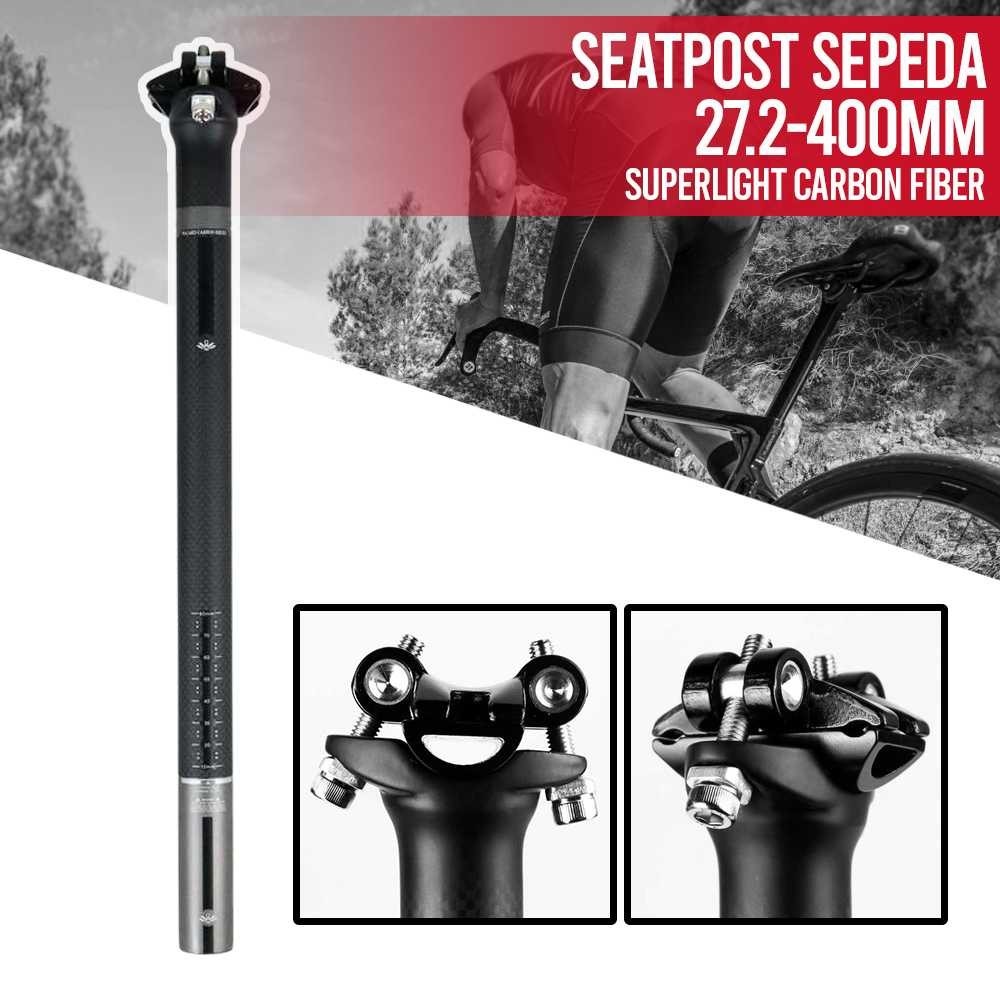 COD/ WACAKO Seatpost Sepeda Carbon Fiber Superlight Road Bike 27.2-400mm -SJB