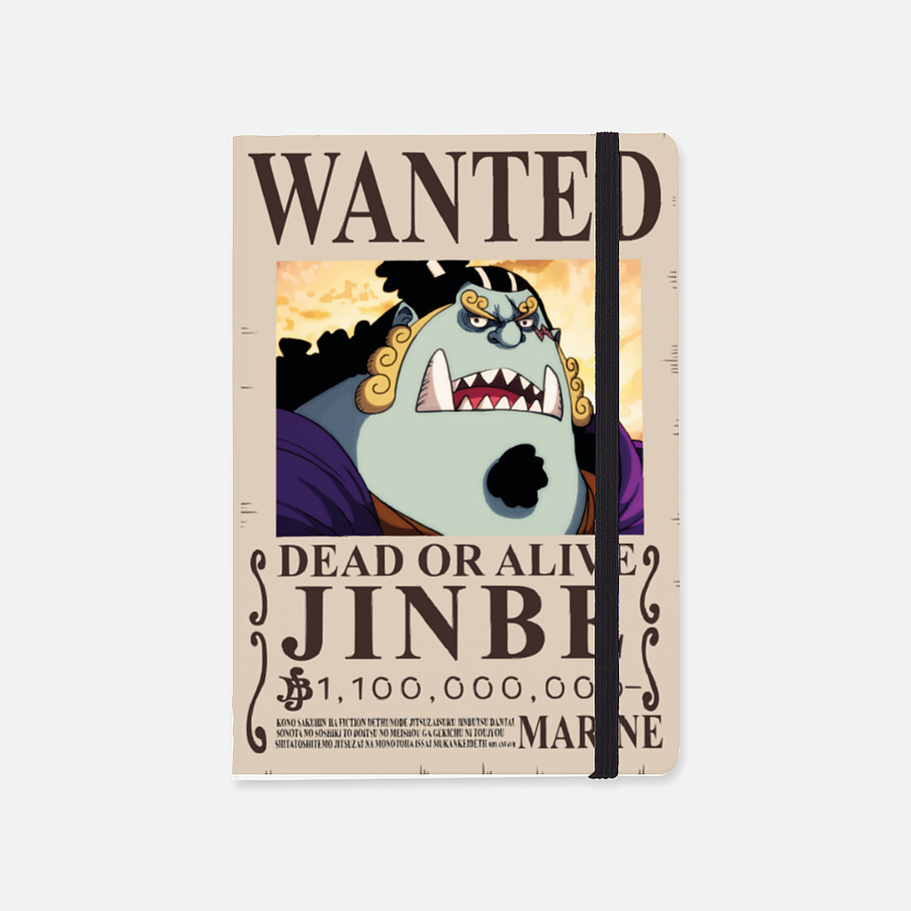 

Jurnal Notebook Buku Tulis Catatan A5 - Bounty One Piece Wanted Jinbe Mugiwara Crew