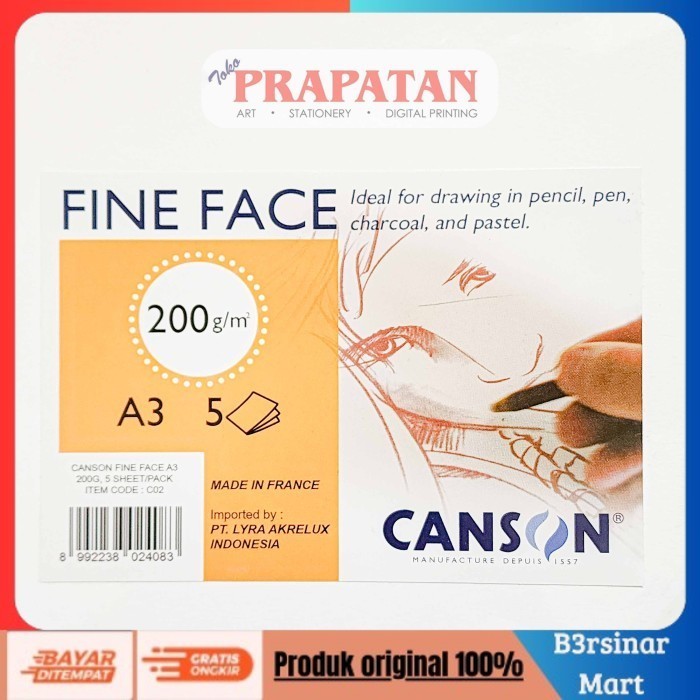 

[KUALITAS TERBAIK] Canson Fine Face A3 Drawing Paper 200gsm | Kertas Gambar