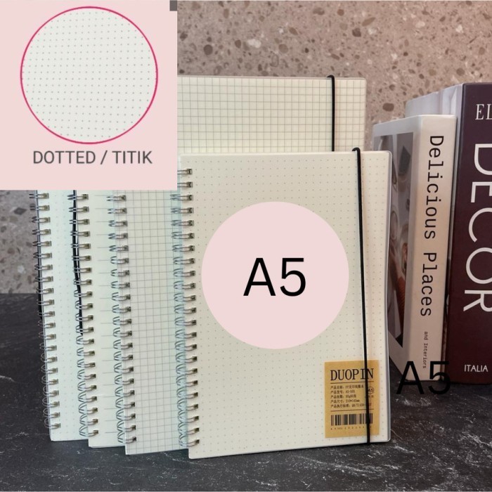 

[KUALITAS TERBAIK] Buku Tulis Jepang Dot Grid Lines A5 B5 Japanese Spiral Notebook - A5 dotted