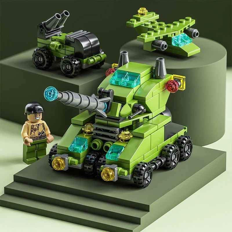 Awkids Mainan Balok Susun Land Force Tank 6in1 LEGO 138 Bricks