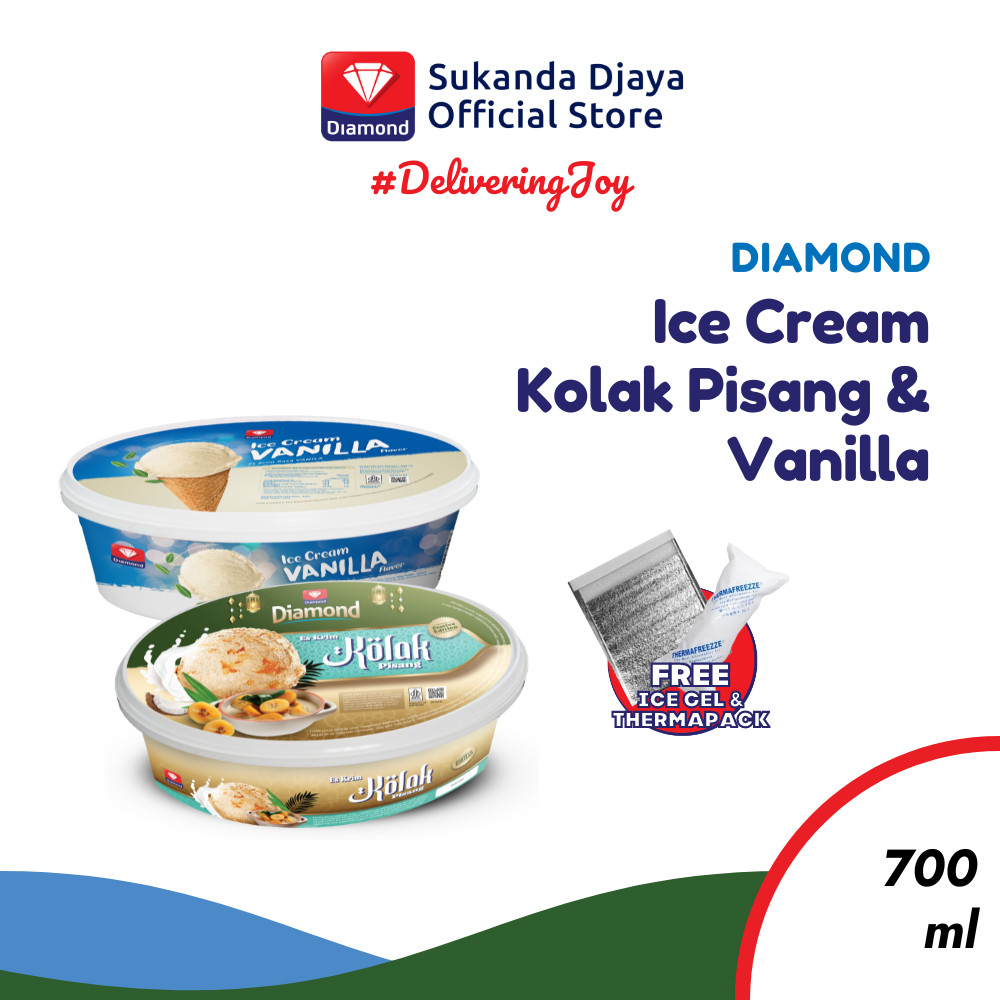 

Diamond Ice Cream Kolak Pisang + Vanilla 700 Ml