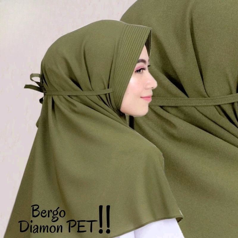 HIJAB BERGO MARYAM PET DIAMOND STRETCH/ KERUDUNG MARYAM PET TALI