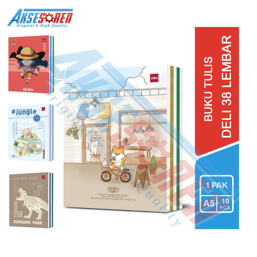 

Aksesoren Buku Tulis Sekolah Deli [38 Lembar/10 Buku/A5] / Peralatan Alat Tulis Sekolah / Buku Harian 1 Pack / Buku Belajar 1 Pak Anak Laki Laki Perempuan Motif Lucu / Write Book 38Lembar