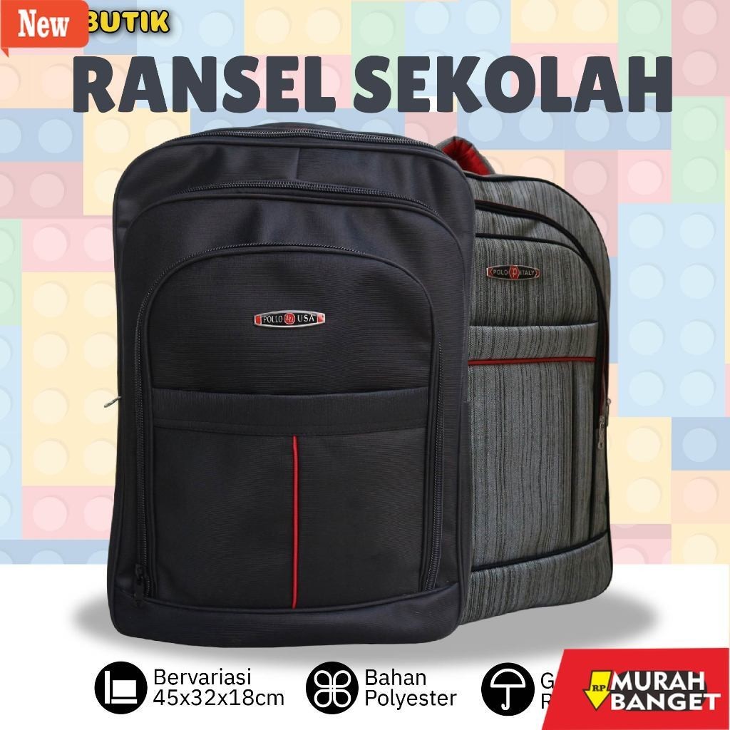 tas ransel wanita shopee OBRAL DISKON PROMO Tas Ransel Laptop Polo Ukuran Besar Kuat Awet Kerja Seko