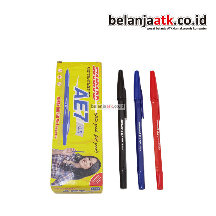 

Pulpen/Bolpen/Bolpoin Standard AE 7 0,5 mm (Hitam, Merah, Biru)