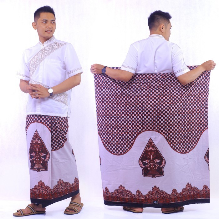 Sarung Batik Motif Gunungan Wayang - Coklat Hitam - Merah x1