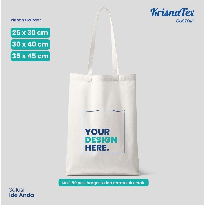 Custom Tote Bag Blacu - Tas Goodie Bag Souvenir Sablon Merchandise