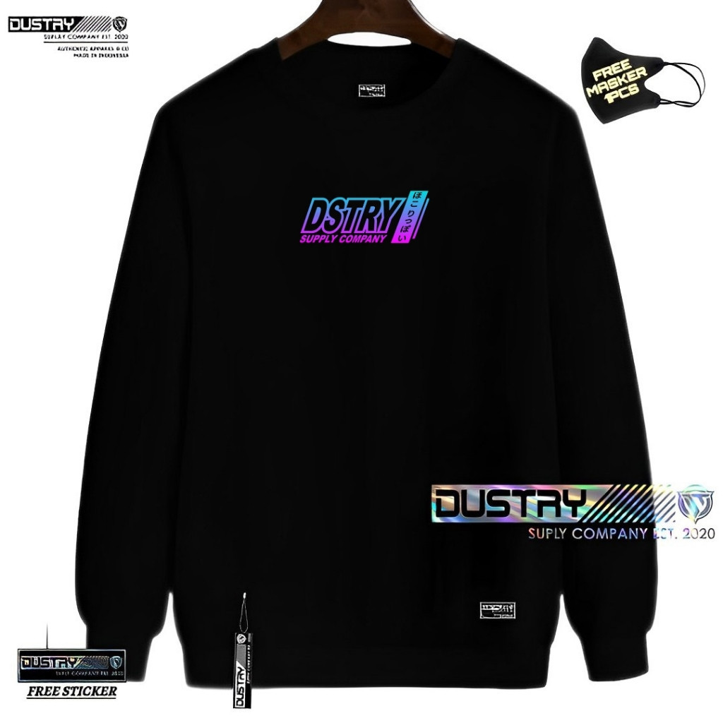Sweater Crewneck Pria Distro Jaket Sweeter Vintage Wanita Oversize Sweter Cn Lengan Panjang Jumbo Se