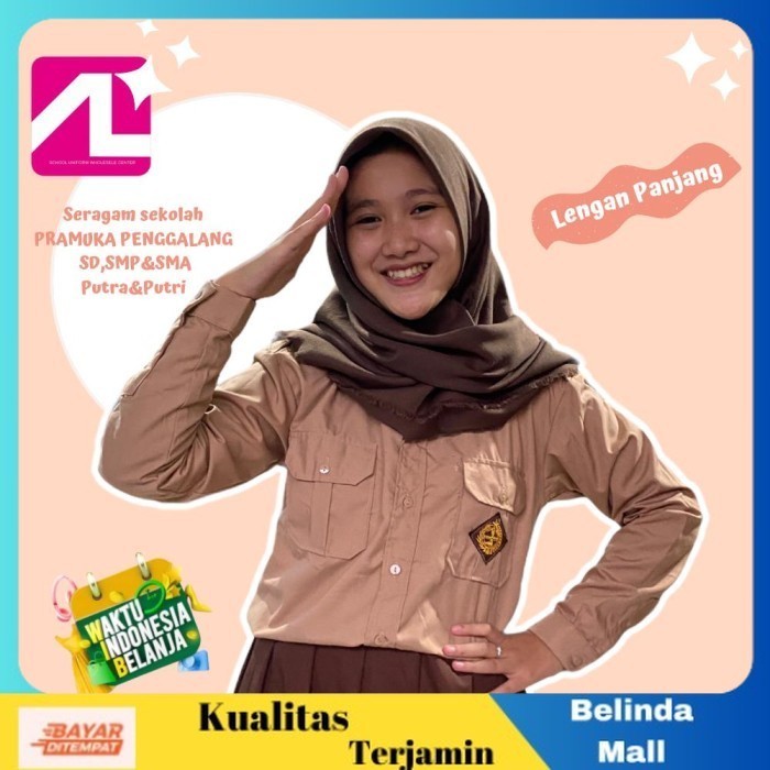 

⭐COD⭐ Baju Pramuka Penggalang SD/SMP/SMA Lengan Panjang Putra&Putri 5 TERLARIS