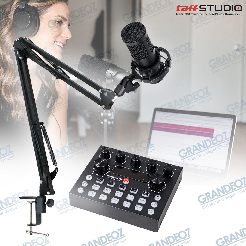 SET PODCAST Mikrofon Condenser + Soundcard V8S Terbaru Microphone BM800 Mixer V8 Plus Paket Microfon