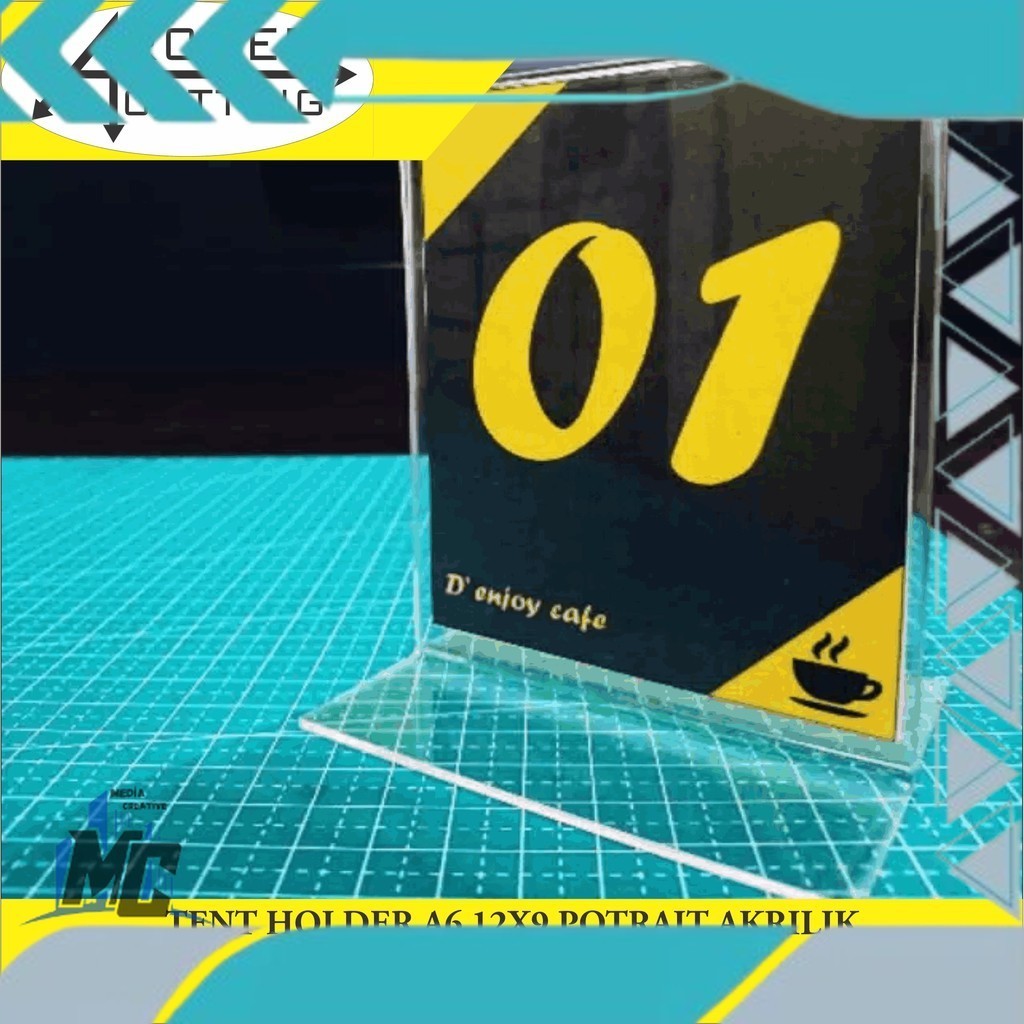 

nomor meja/tent holder /tempat brosur akrilik 12x9 cm A6