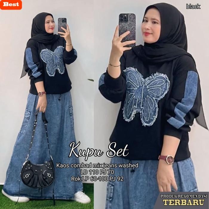 rok wanita kekinian Setelan Rok Kupu Kupu Wanita Dewasa // Cupita Set // BTC Solo // Butterfly Set /