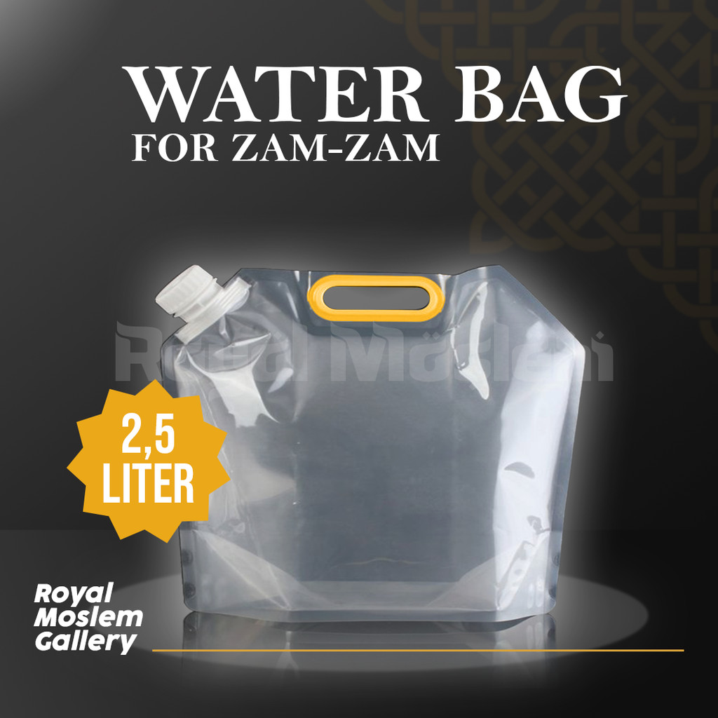 Jerigen Wadah Air Zam-zam Kantong Plastik Lipat Transparan Haji Umroh
