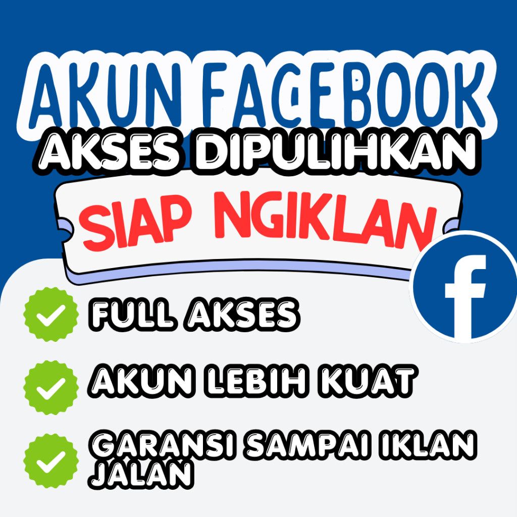 Termurah Disini Akun FB Facebook Verified / Status Iklan dipulihkan (Model 1) + Support Ads Personal