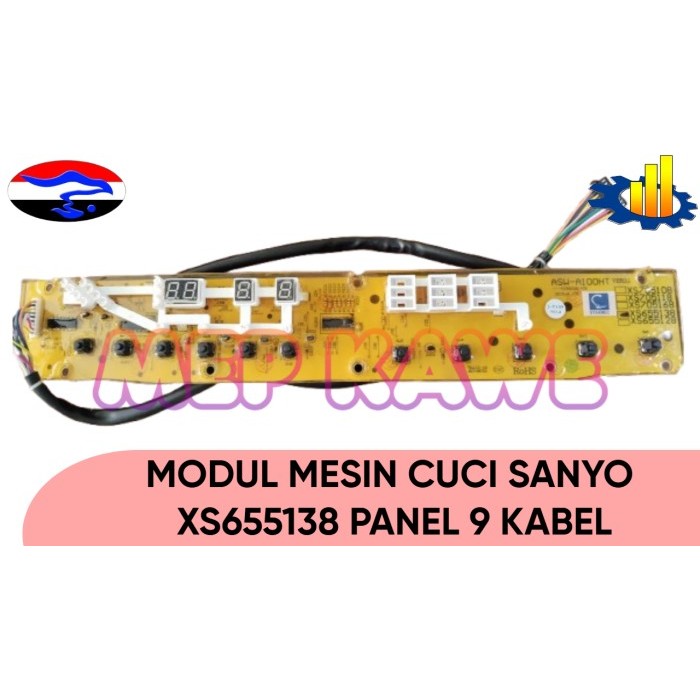 MODUL MESIN CUCI SANYO XS655138 PANEL 9 KABEL