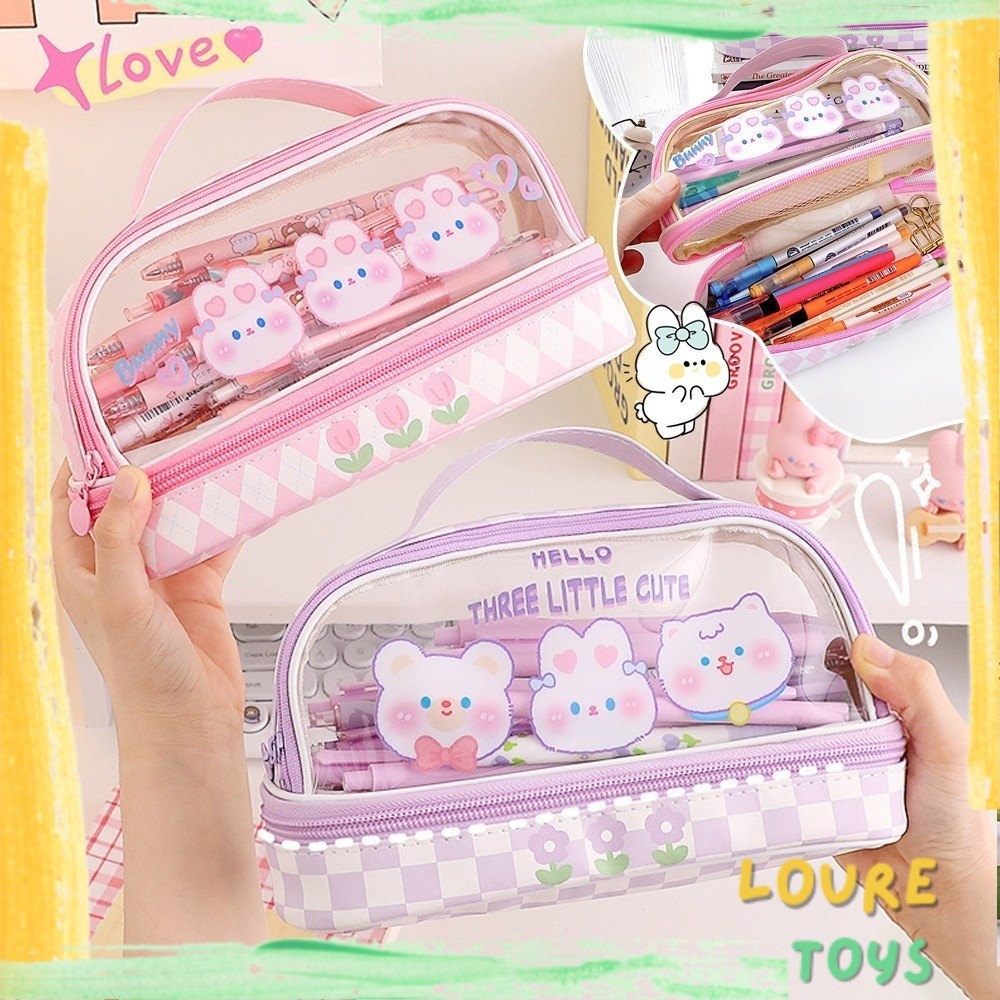 

Pouch Lucu Tempat Pensil - Pouch Serbaguna - Pouch Kosmetik - Tempat Pensil Dua Lapis - Tempat Pensil Bening - Pouch Lucu
