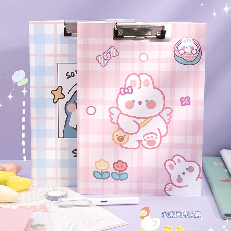 

A4 File Folder File Organizer Holder Cute Cartoon Student Writing Pad Hard Plate Holder Board School Supplies Office Stationary