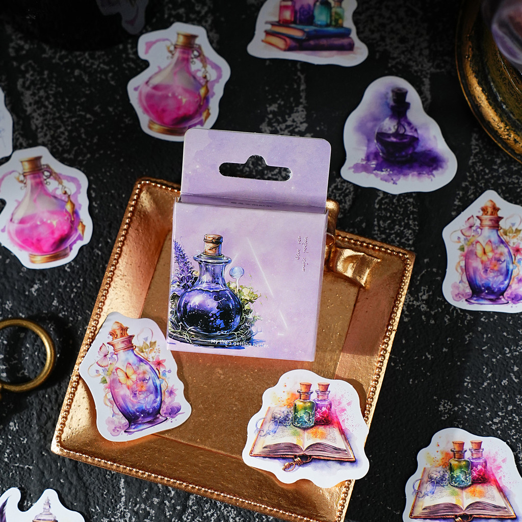 

Mr. Paper, 46pcs/pack, Boxed Magic Potion Water Bottle Stickers, Scrapbook Diary Collage Landscape Stickers Material