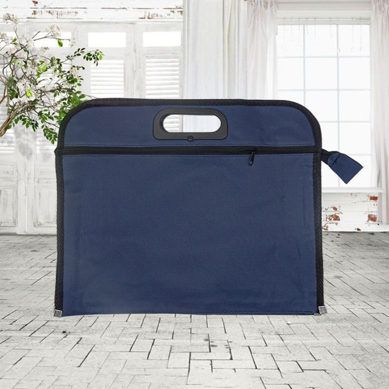 

A4 B4 Waterproof Zipper Oxford Cloth Pocket Folder Bag Portable Notebook Organizer Handbag Document Bag Office Supplies