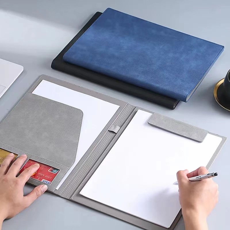 

12.9x9.6in A4 Leather Business Folder Padfolio Portfolio Magnetic Clipboard Conference Folders Document filing Organizer Office