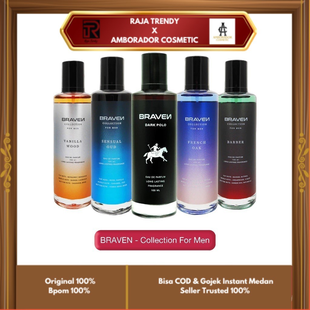 BRAVEN - COLLECTION FOR MEN EAU DE PARFUM ( 100 ml ) - Perfume Wangi Tahan Lama Untuk Pria Vanilla W