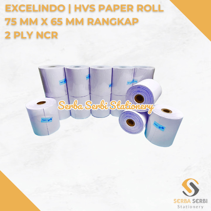 

GROSIR (1 BIJI) EXCELINDO - HVS PAPER ROLL / TELSTRUK / KERTAS STRUK KASIR 75 MM X 65 MM / 75X65 MM RANGKAP 2 PLY NCR