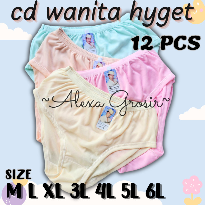 12 PCS CELANA DALAM WANITA 1 LUSIN DEWASA CD PEREMPUAN LUSINAN JUMBO MURAH PUTRI YULIANA