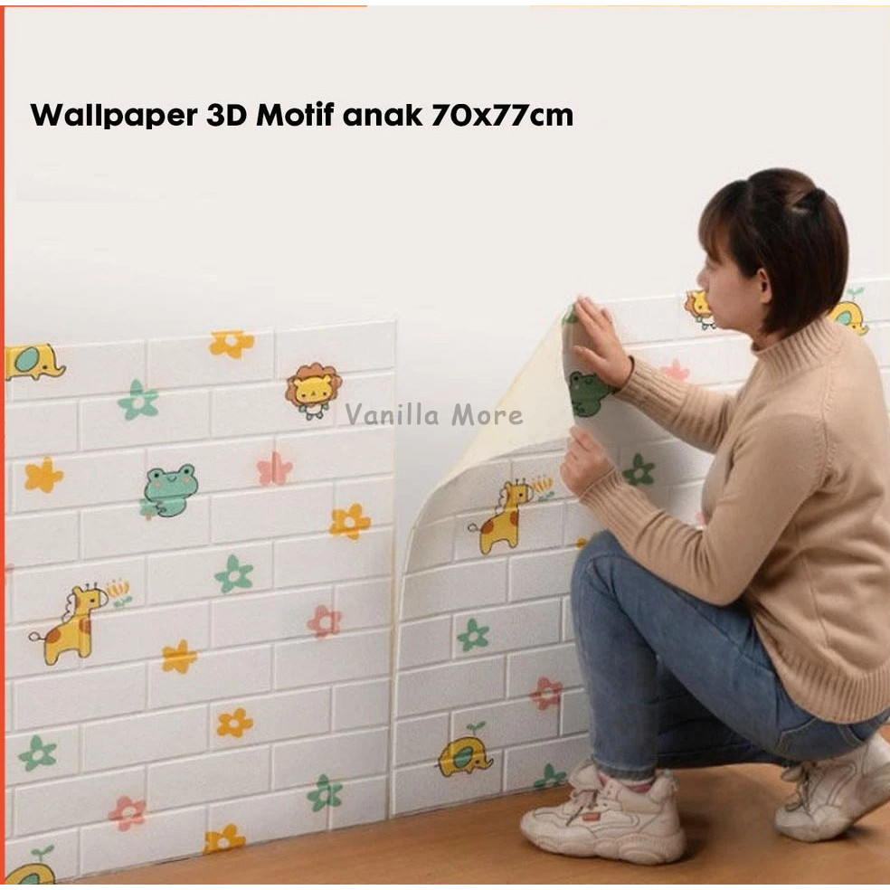 Motif Anak | Wallpaper 3D Foam Motif 3D Timbul Dekorasi Dinding Stiker Kamar Anak