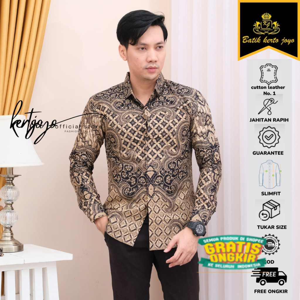 Batik pria modern slimfit Baju Batik Pria Lengan Panjang slimfit baju batik pria Slimfit premium baj