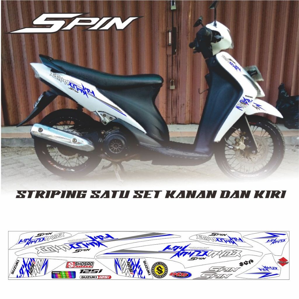 STIKER MOTIF STRIPING SPIN 125 SR / STIKER SPIN 125 / SR / SPIN / STIKER / STICKER VARIASI VARIASI