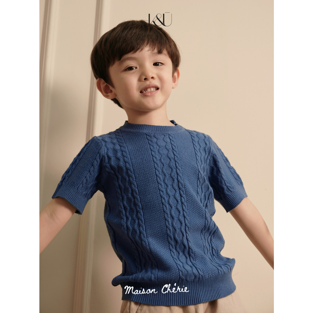 KUKAI Kids | Kai Top - Kaos Rajut Anak Laki-laki - Kaos Knit Anak Laki-laki - Kids Knit Top