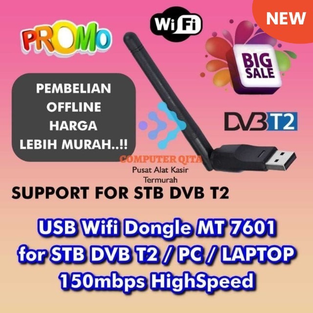 USB WIFI SET TOP BOX DONGLE ANTENA SINYAL INTERNET HOTSPOT STB MT7601 DVB T2 ADAPTER WIRELESS RECEIV